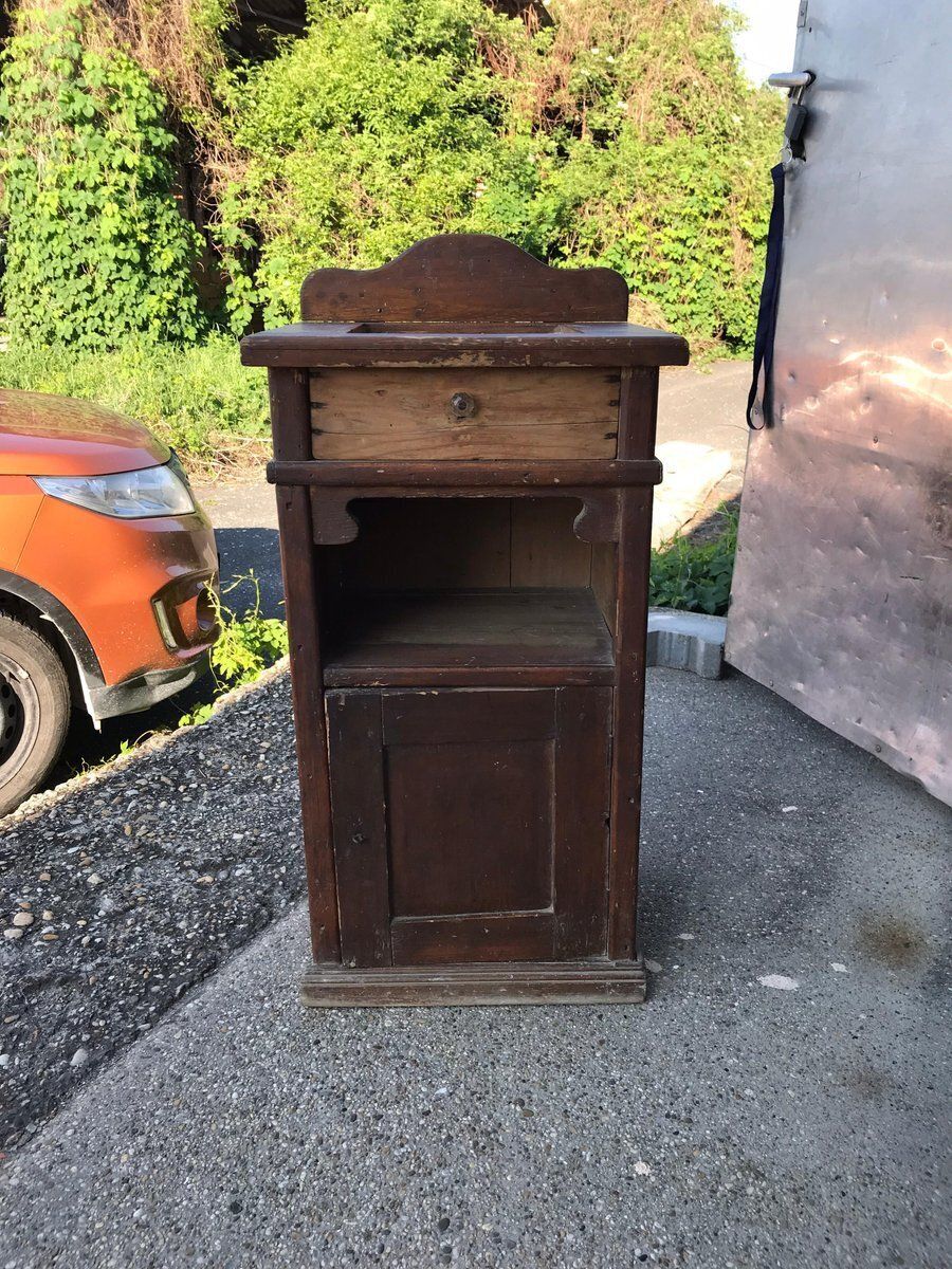 Antique Rustic Pine Nightstand