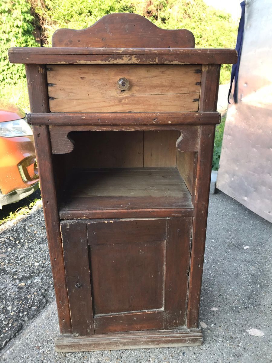Antique Rustic Pine Nightstand photo buy