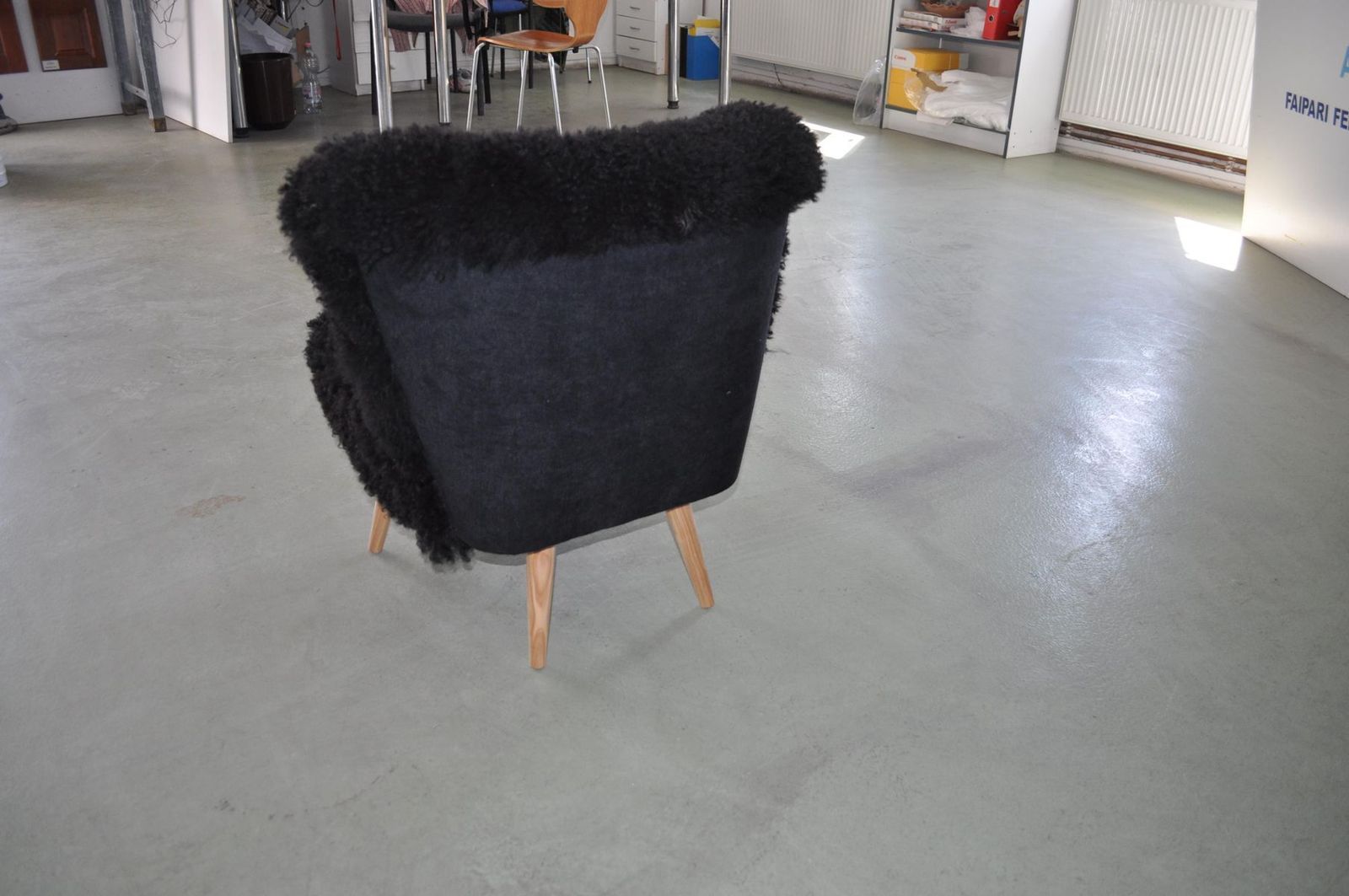 Mid Century Sheepskin Cocktail Chair, 1960s photo furniture