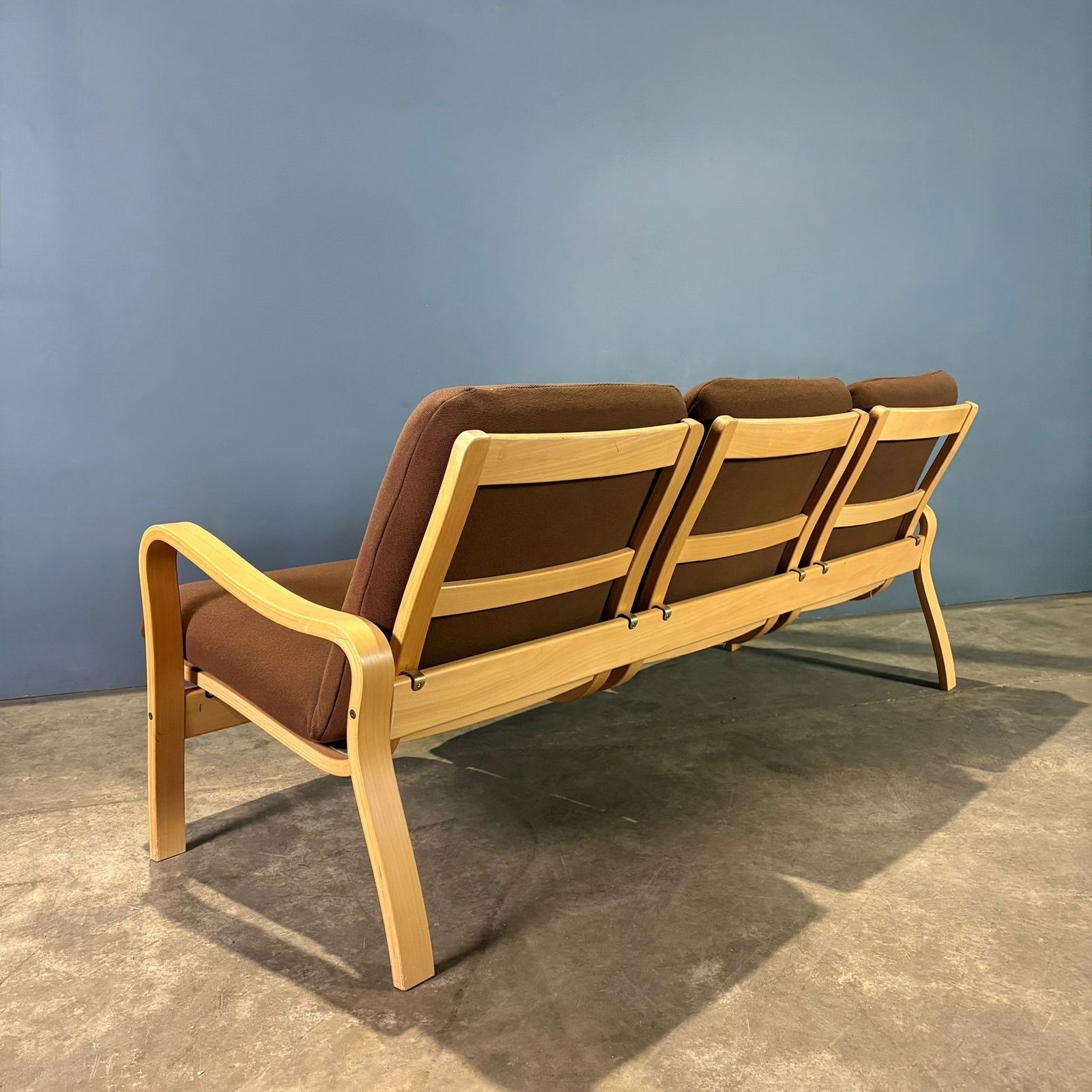 Mid Century Three Seater Brown Sofa By Yngve Ekström For Swedese Retro Mcm photo furniture