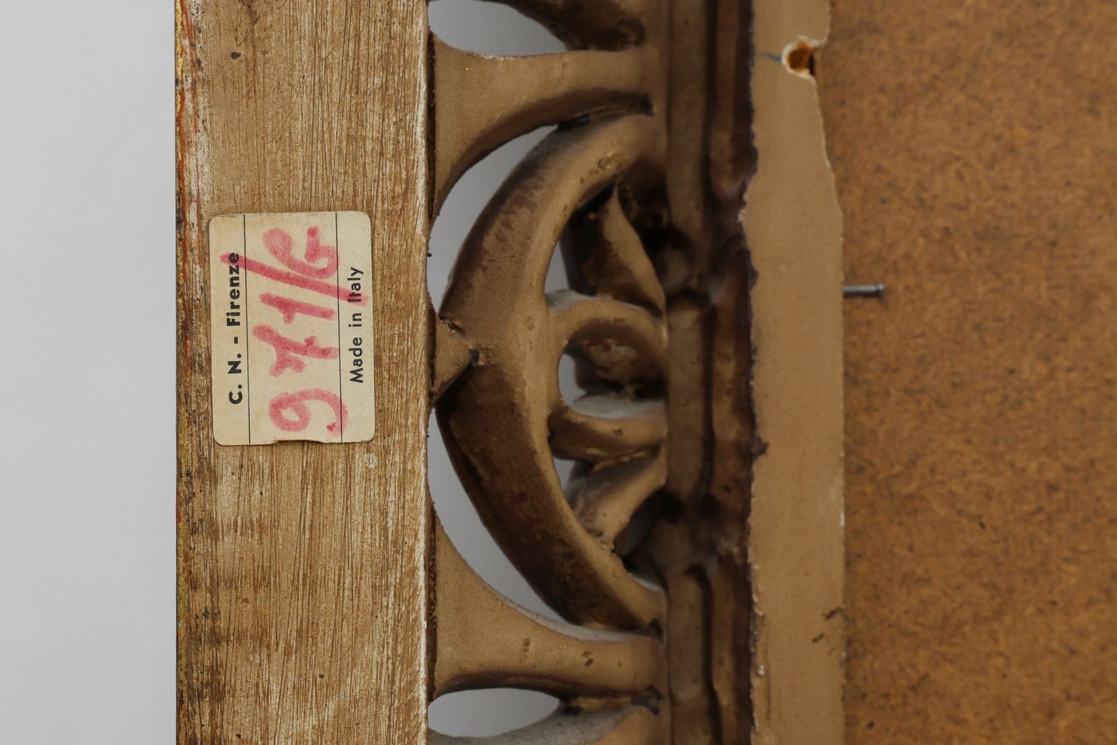 photo for sale Baroque Revival Firenze Mirror In Carved Wood, Italy, 1960s