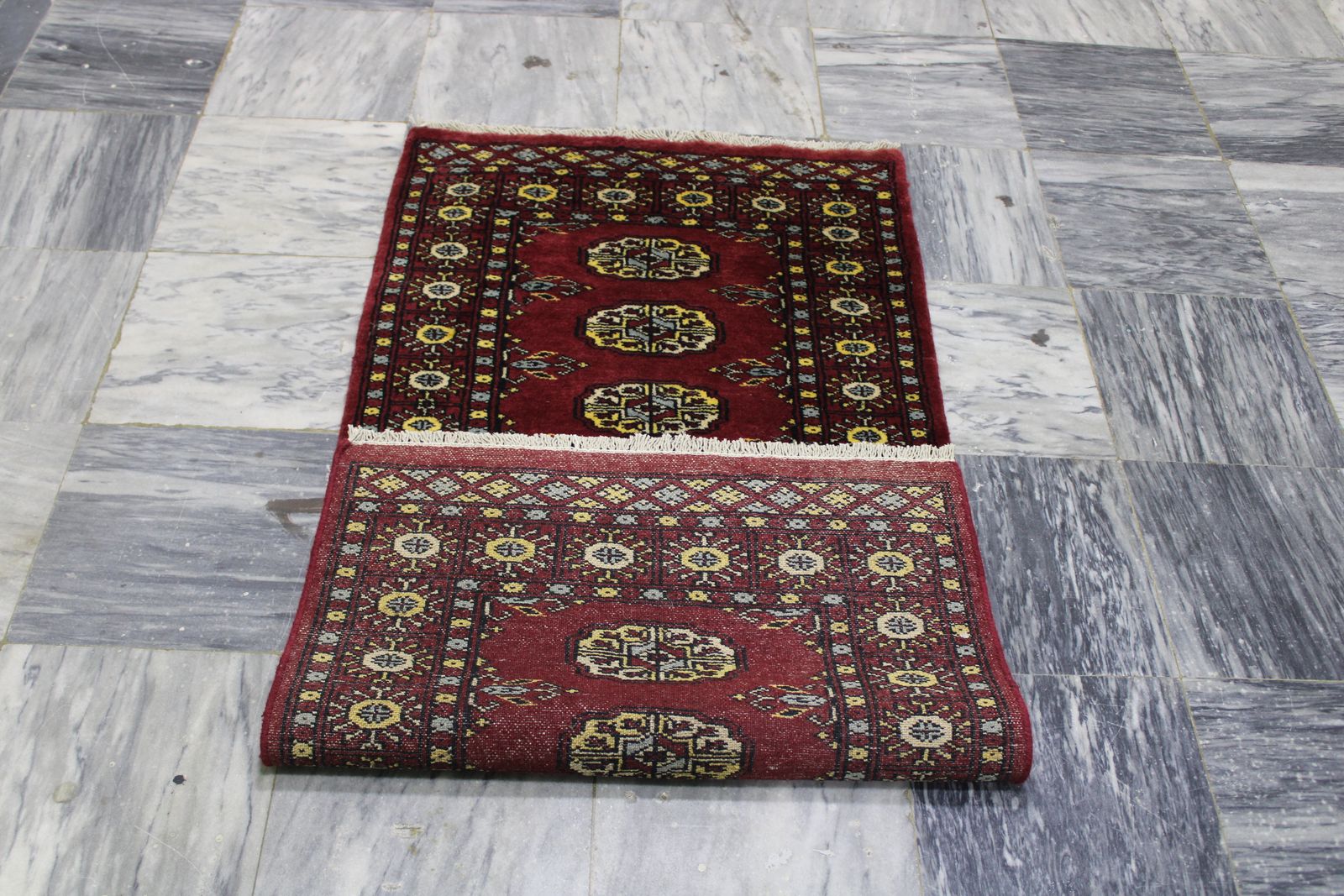 2x5 Red Afghan Bokhara Geometric Area Rug photo buy