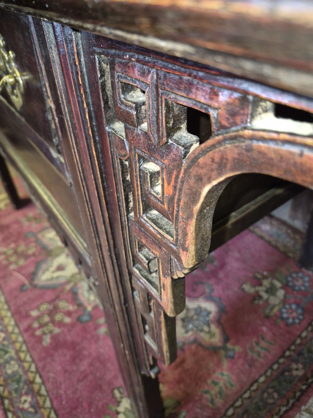 photo for sale An Incredible Early 19th Century Provincial Chinese Hardwood Altar Console Table