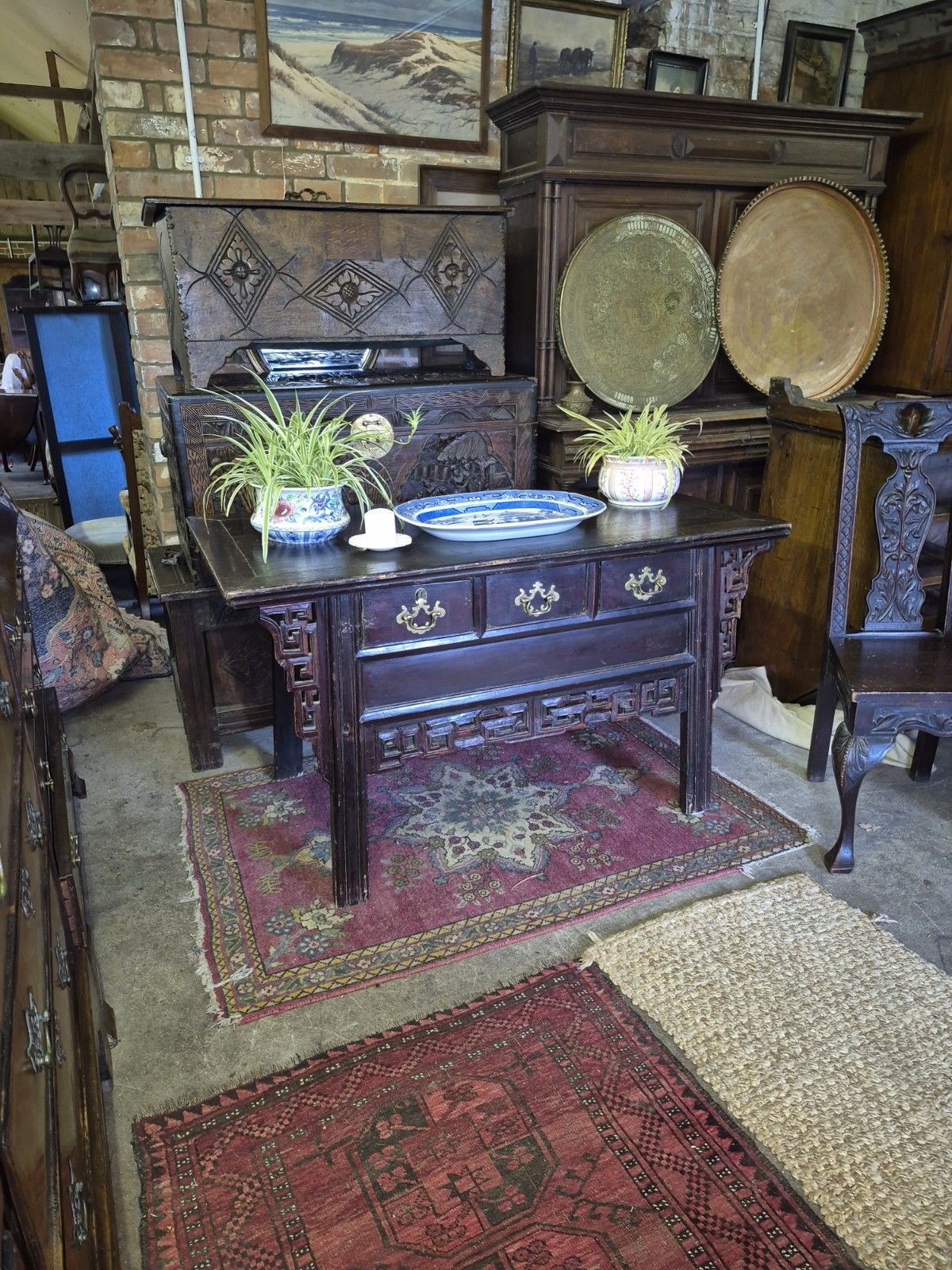 Furniture An Incredible Early 19th Century Provincial Chinese Hardwood Altar Console Table photo