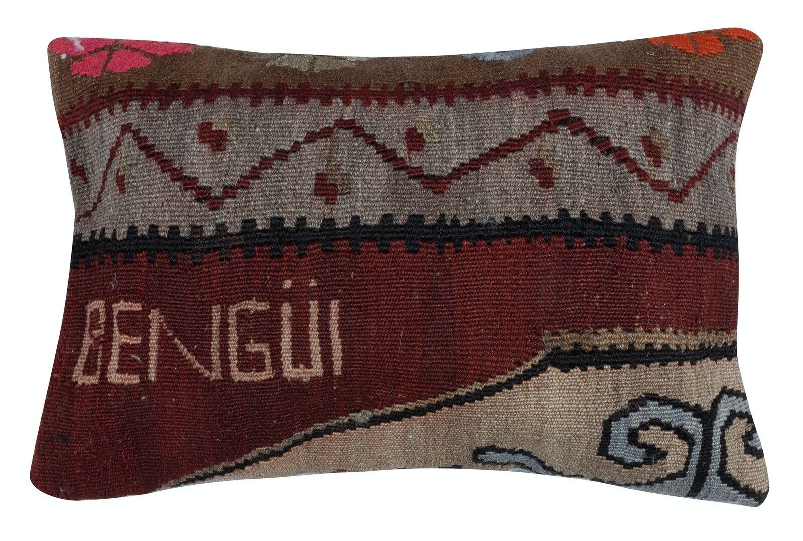 16"X24" Traditional Lumbar Pillow Cover. Handwoven Turkish Cushion Cover