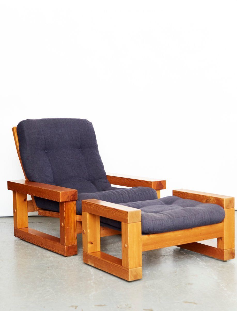 Patron Armchair & Footstool By Christer Lundén For Broby Nya Möbler Ab, 1974, Set Of 2
