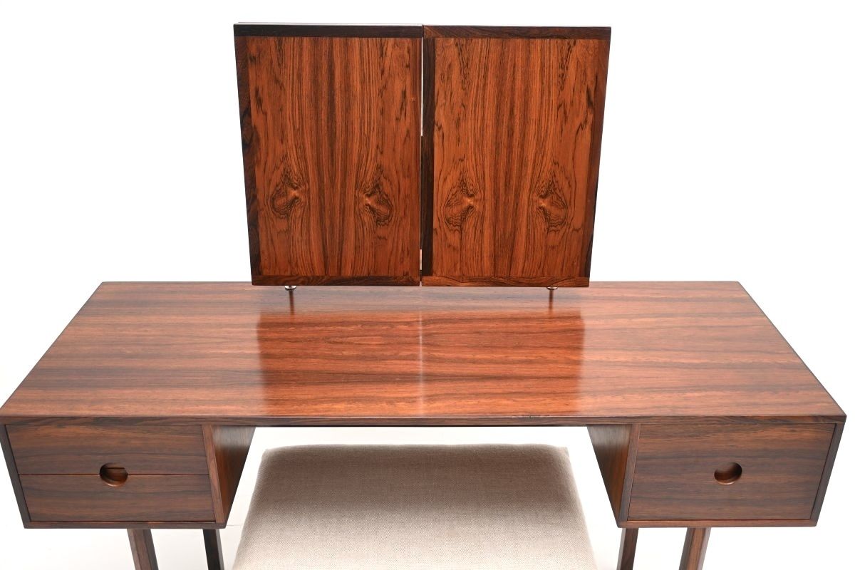 Danish Vintage Rosewood Dressing Table And Stool By Kai Kristiansen For Aksel Kjersgaard photo vinterior