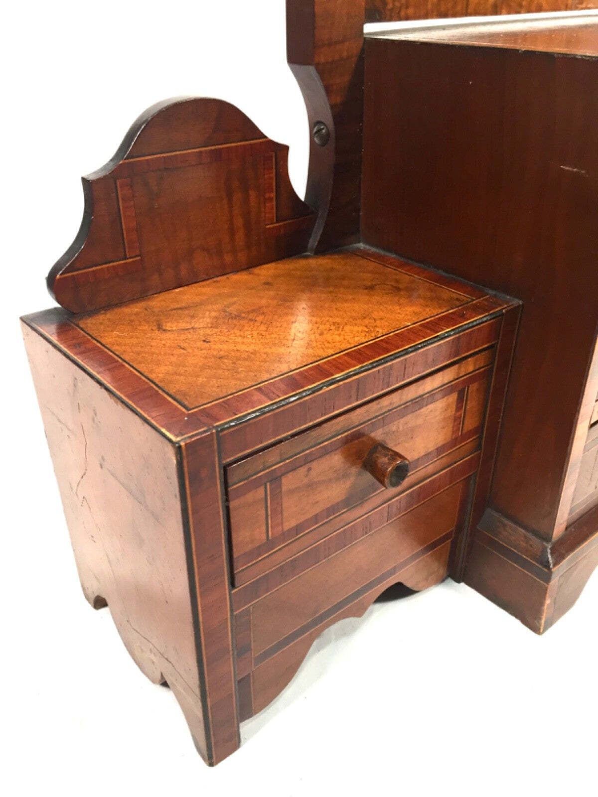Antique Apprentice Furniture Tabletop Cabinet Drawers & Mirror Jewellery Box photo Furniture