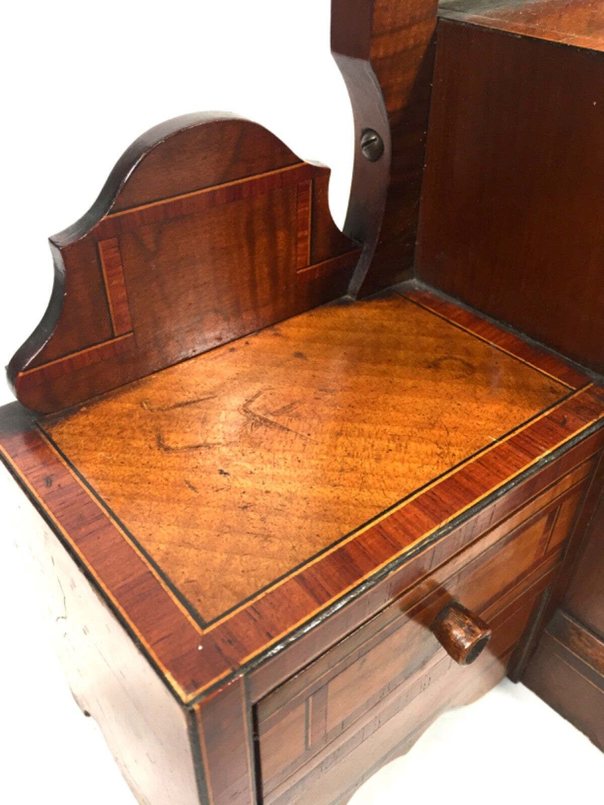Antique Apprentice Furniture Tabletop Cabinet Drawers & Mirror Jewellery Box photo 439.0