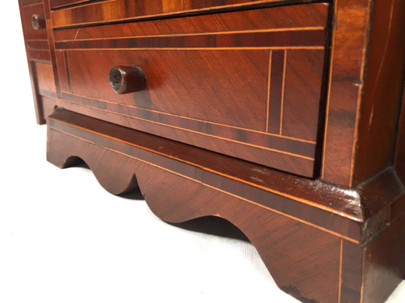 Antique Apprentice Furniture Tabletop Cabinet Drawers & Mirror Jewellery Box photo buy