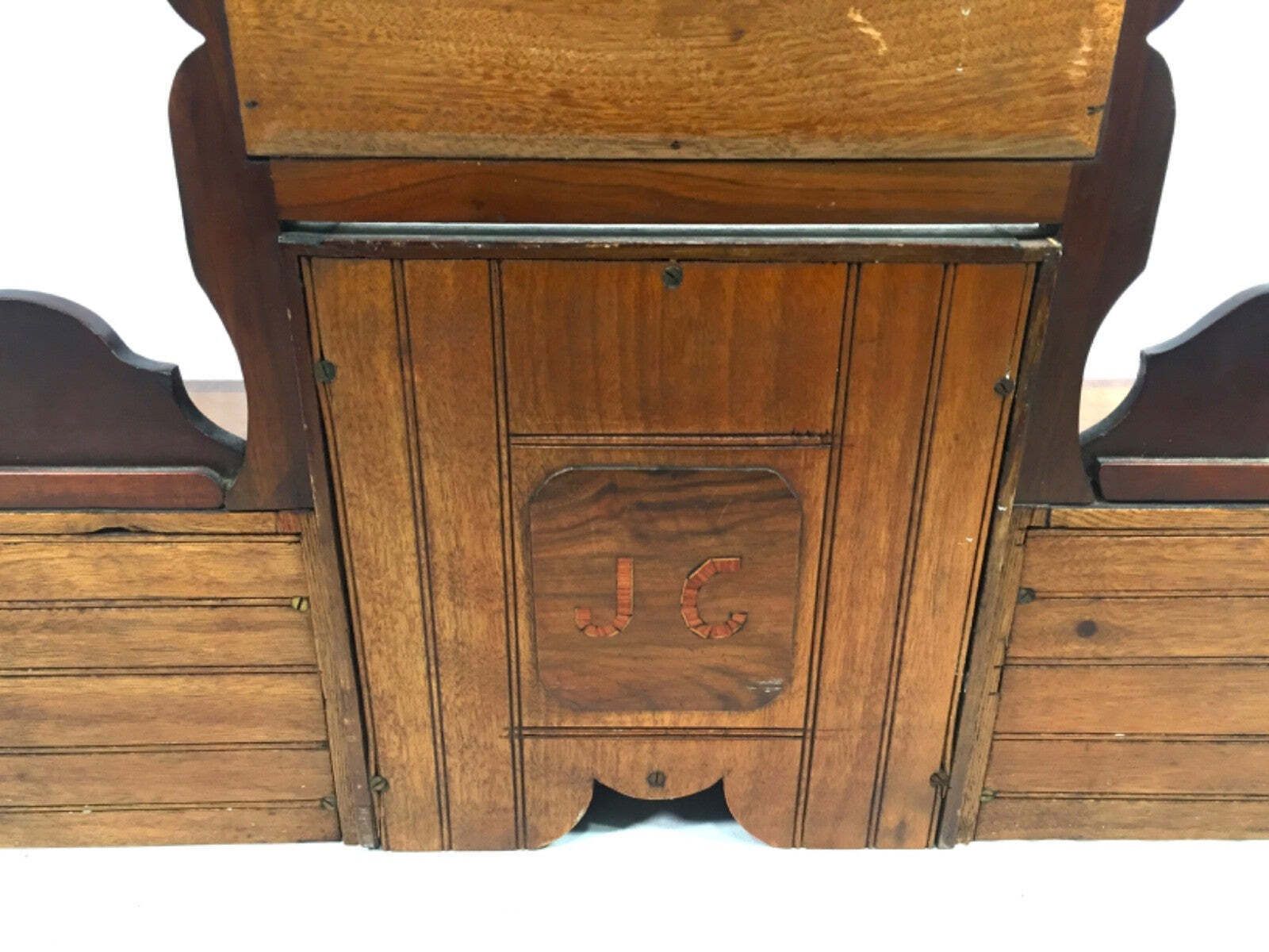 439.0 Antique Apprentice Furniture Tabletop Cabinet Drawers & Mirror Jewellery Box photo