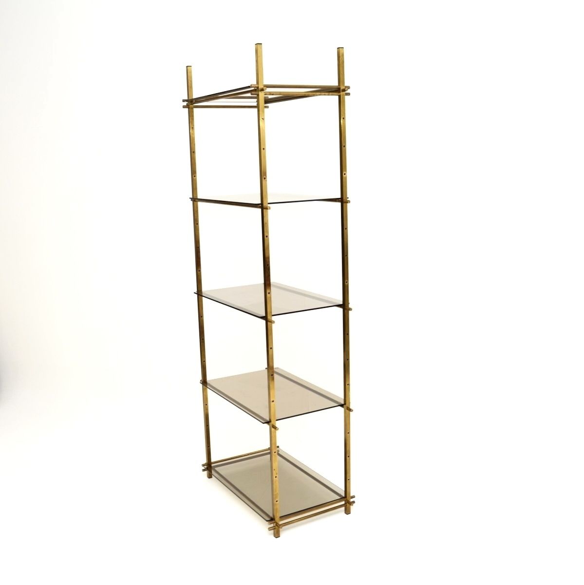 photo for sale Vintage French Brass Etagere Display Cabinet