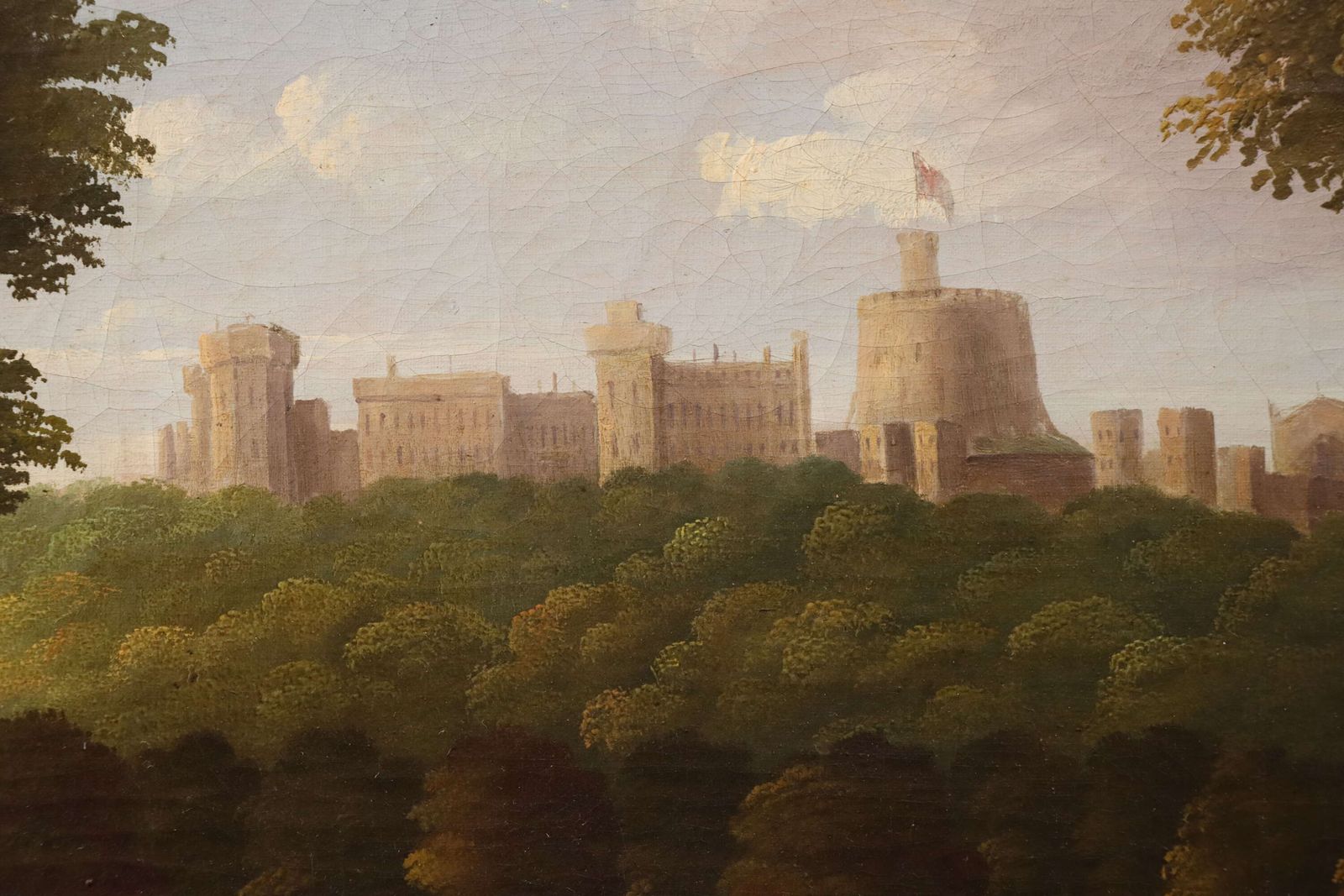 A 19th Century Oil On Canvas Of Windsor Castle, Circa 1850 photo for sale