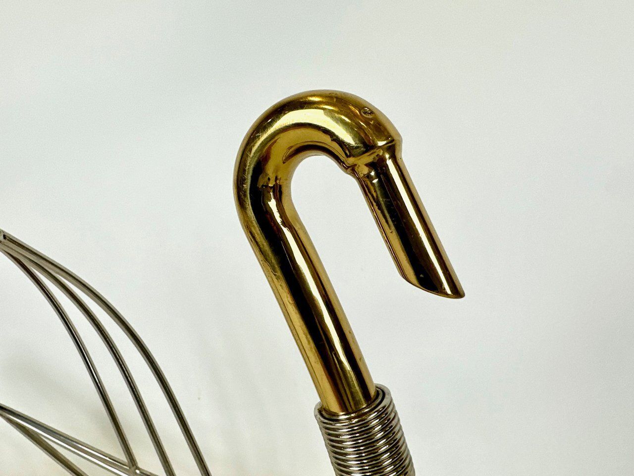 Regency Swan Chrome And Brass Magazine Rack, 1970s photo vinterior