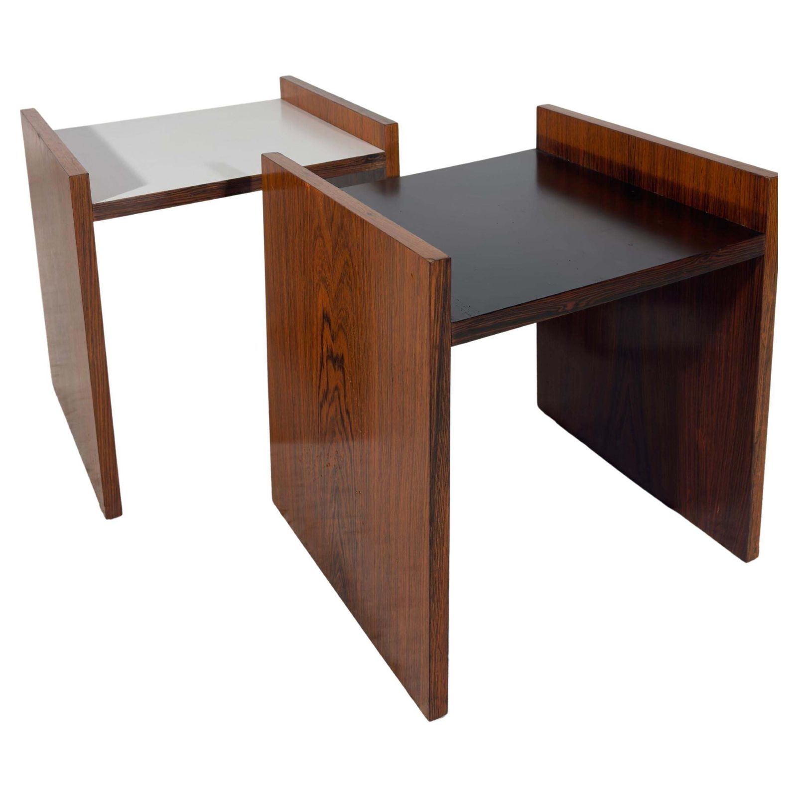 Alfred Hendrickx Set Of Two Night Of Side Tables With Black And White Top photo furniture