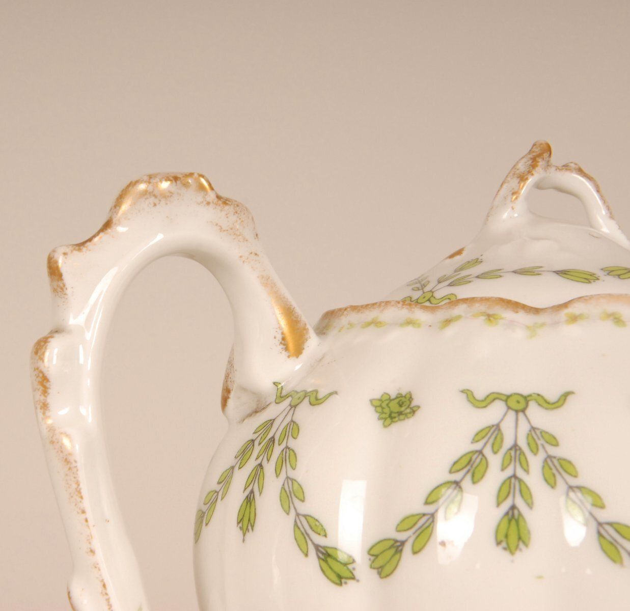 Art Nouveau French Limoges Porcelain Tea Set From A. Lanternier, 1890s, Set Of 15 photo buy