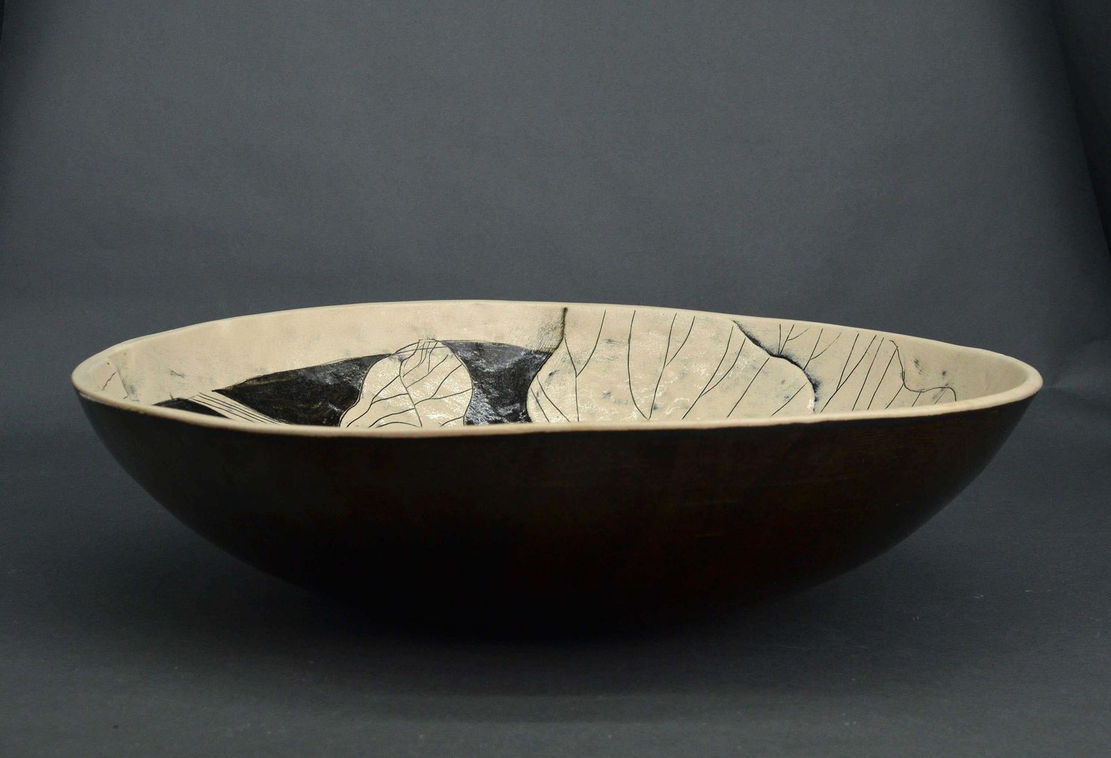 Inese Margevica Bowl With Lotus Flowers, White Stoneware, H 11 Cm; D 39 Cm 21st Century photo buy