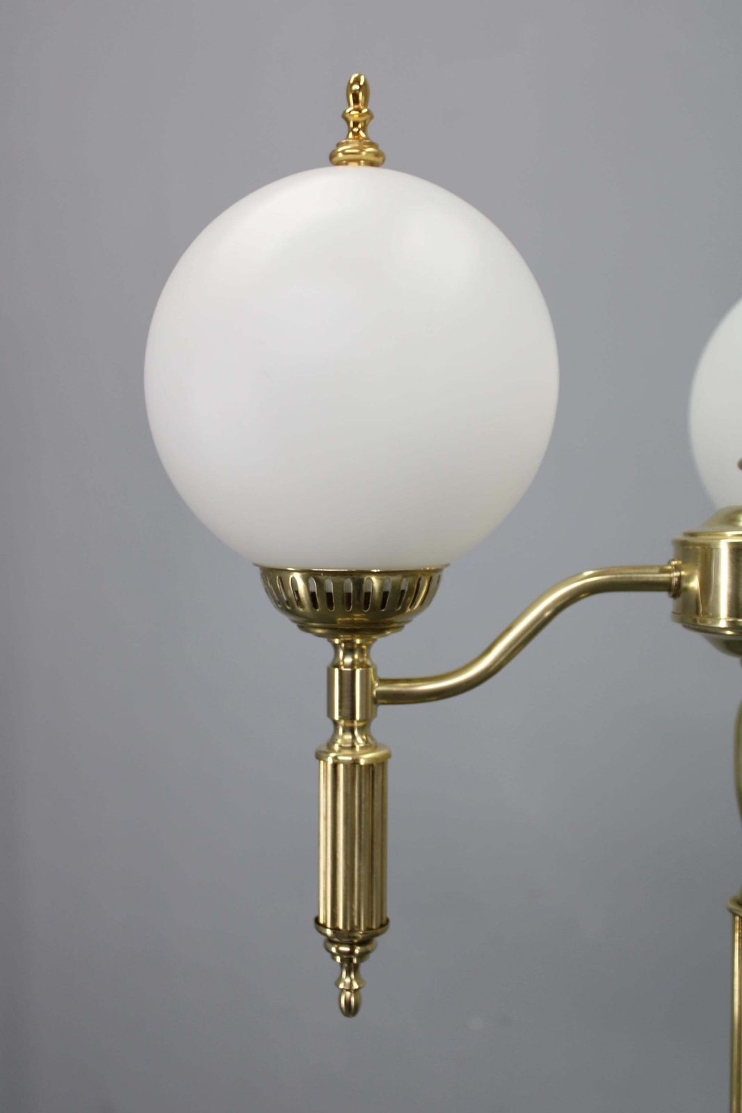 1970s Czechoslovak Floor Lamp In Brass With Milky Glass Shades photo vinterior