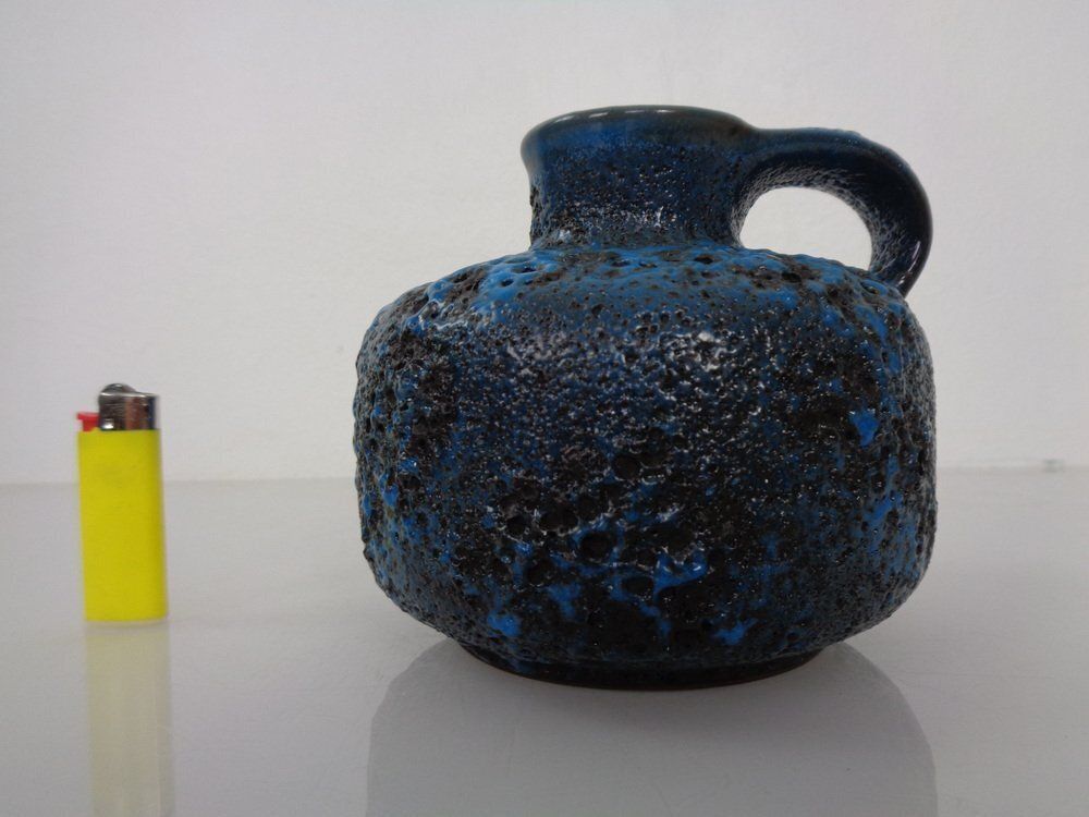 Turquoise Lava Ceramic Vase From Gräflich Ortenburg, Germany, 1960s photo Home Decor