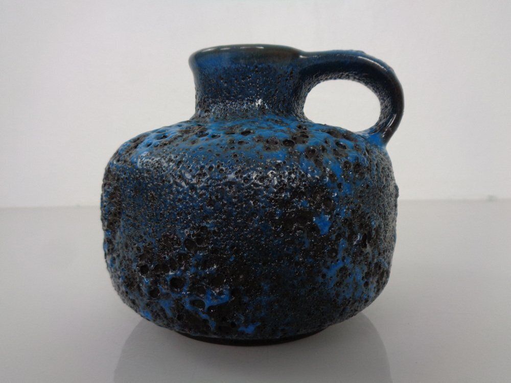 Turquoise Lava Ceramic Vase From Gräflich Ortenburg, Germany, 1960s photo 209.0