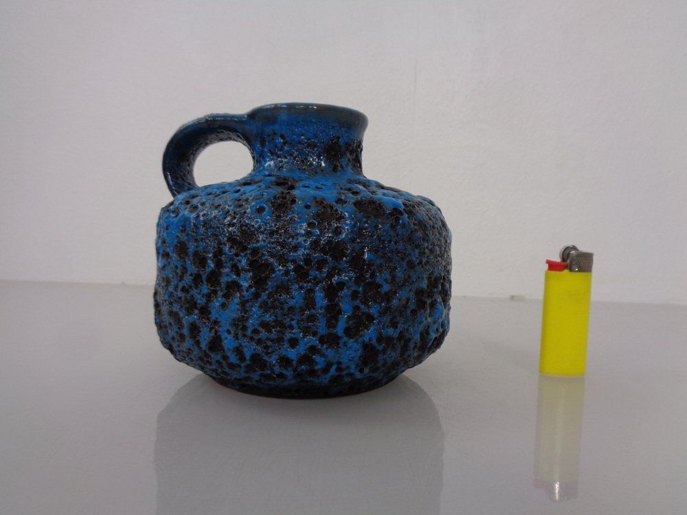 photo furniture Turquoise Lava Ceramic Vase From Gräflich Ortenburg, Germany, 1960s