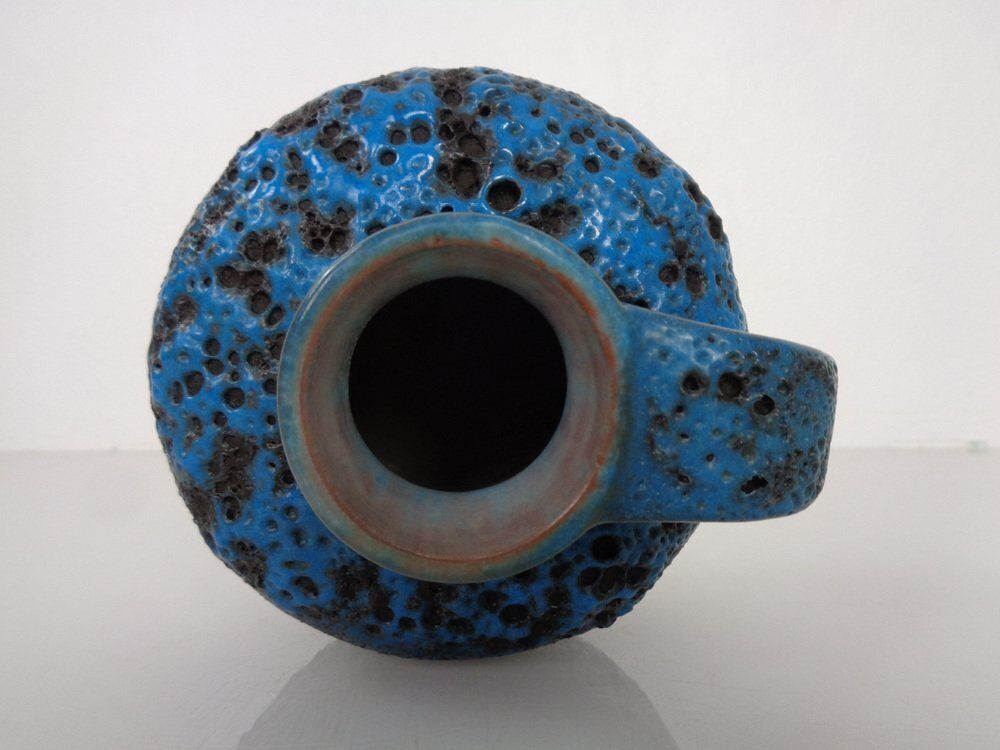 photo vintage Turquoise Lava Ceramic Vase From Gräflich Ortenburg, Germany, 1960s
