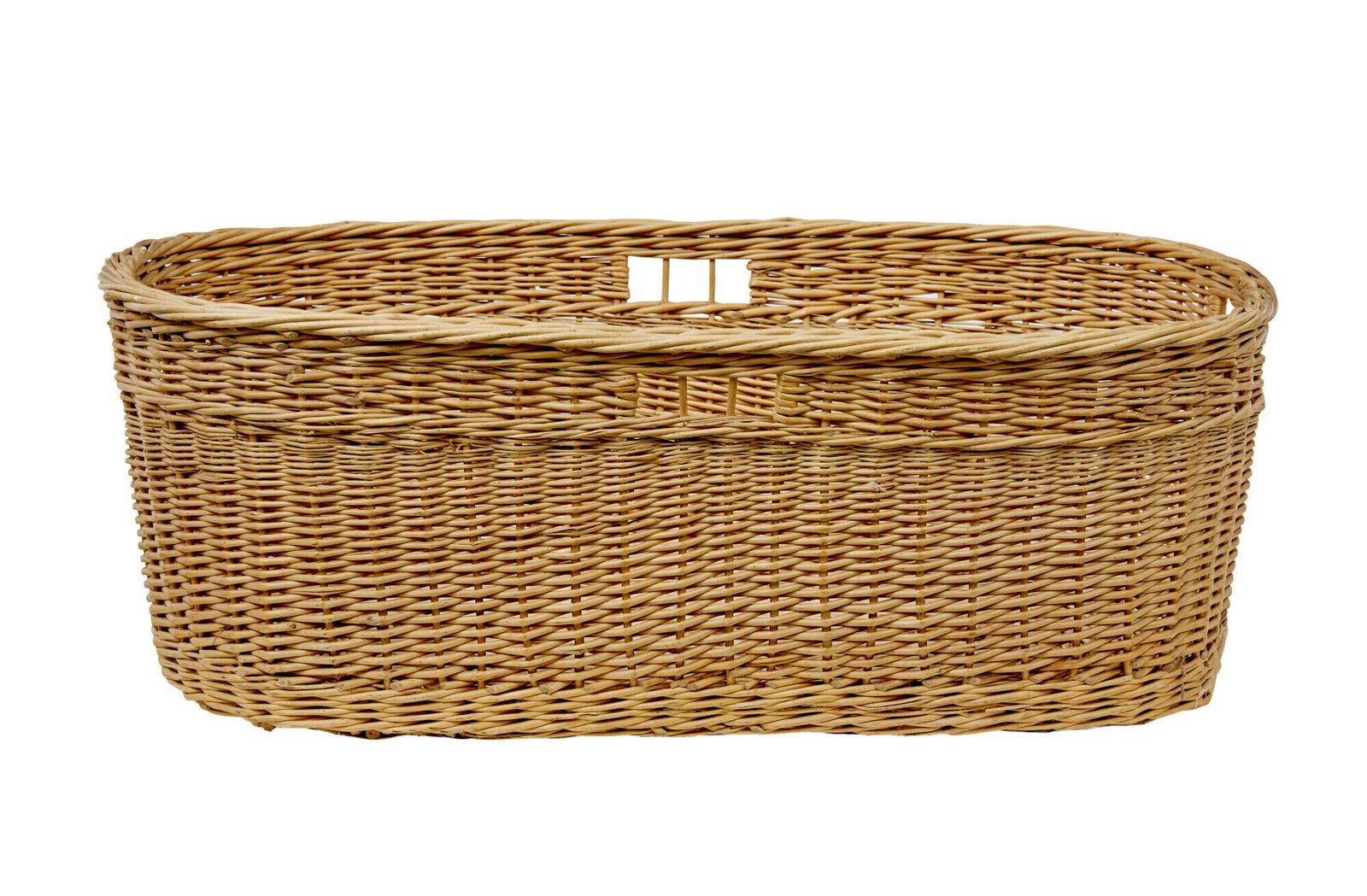 Swedish 20th Century Hand Woven Linen Basket photo for sale