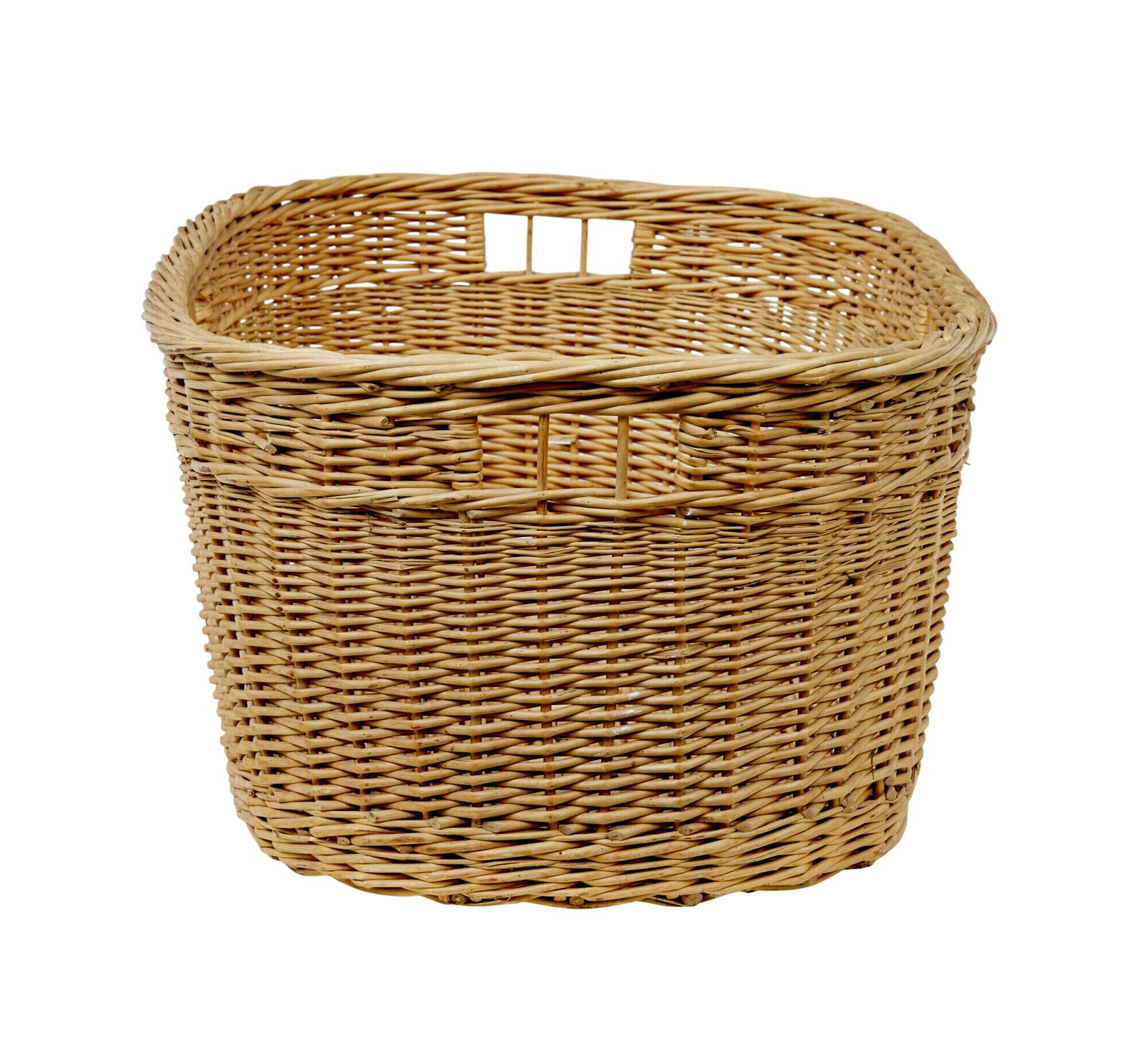 Swedish 20th Century Hand Woven Linen Basket photo vintage