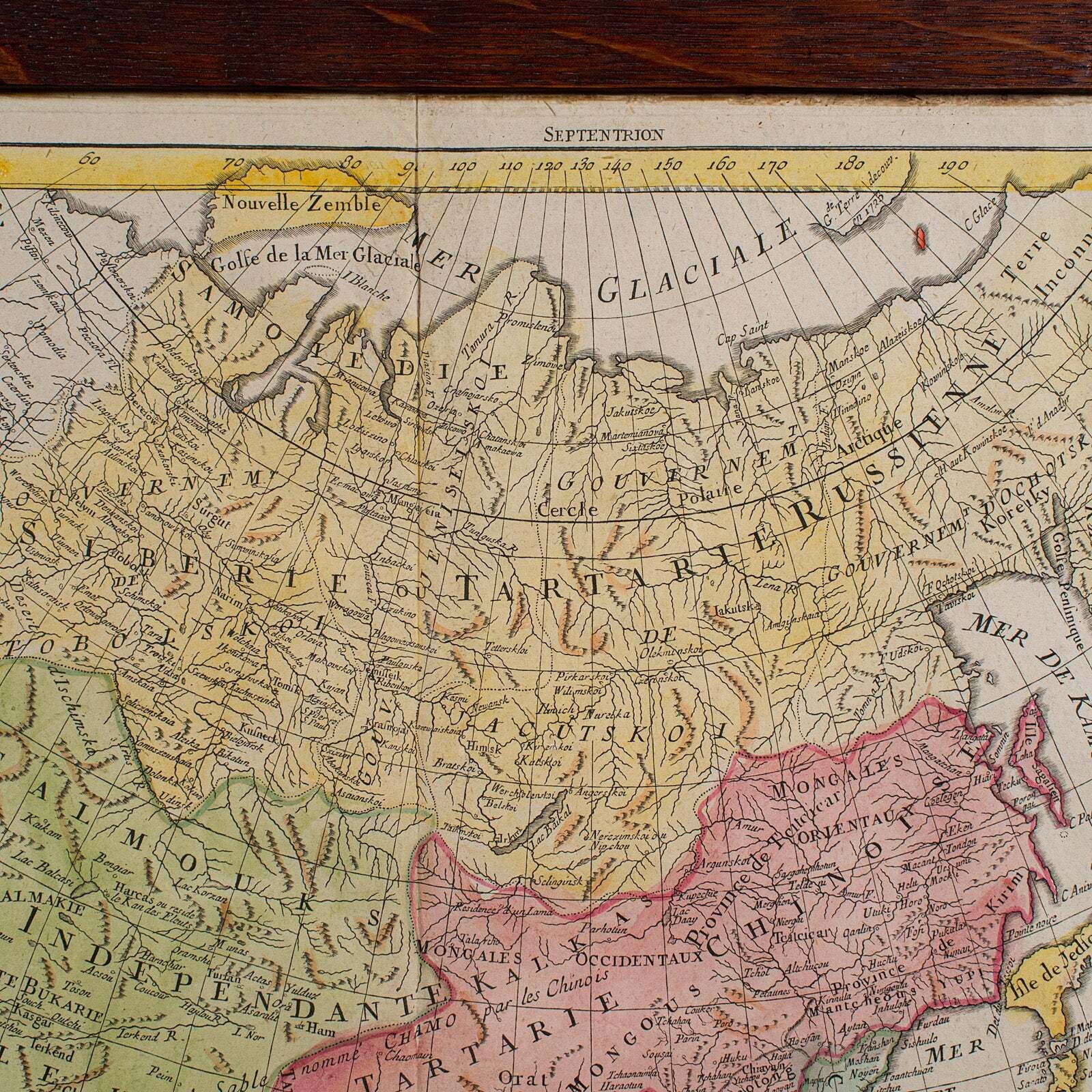 Antique Map Of Asia, French, Framed, Atlas, Continental Cartography, Georgian photo vintage