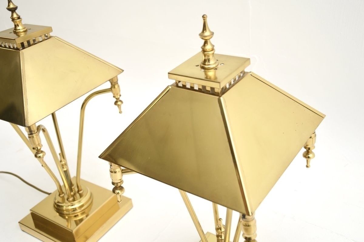 Pair Of Vintage Brass Table Lamps photo Lighting