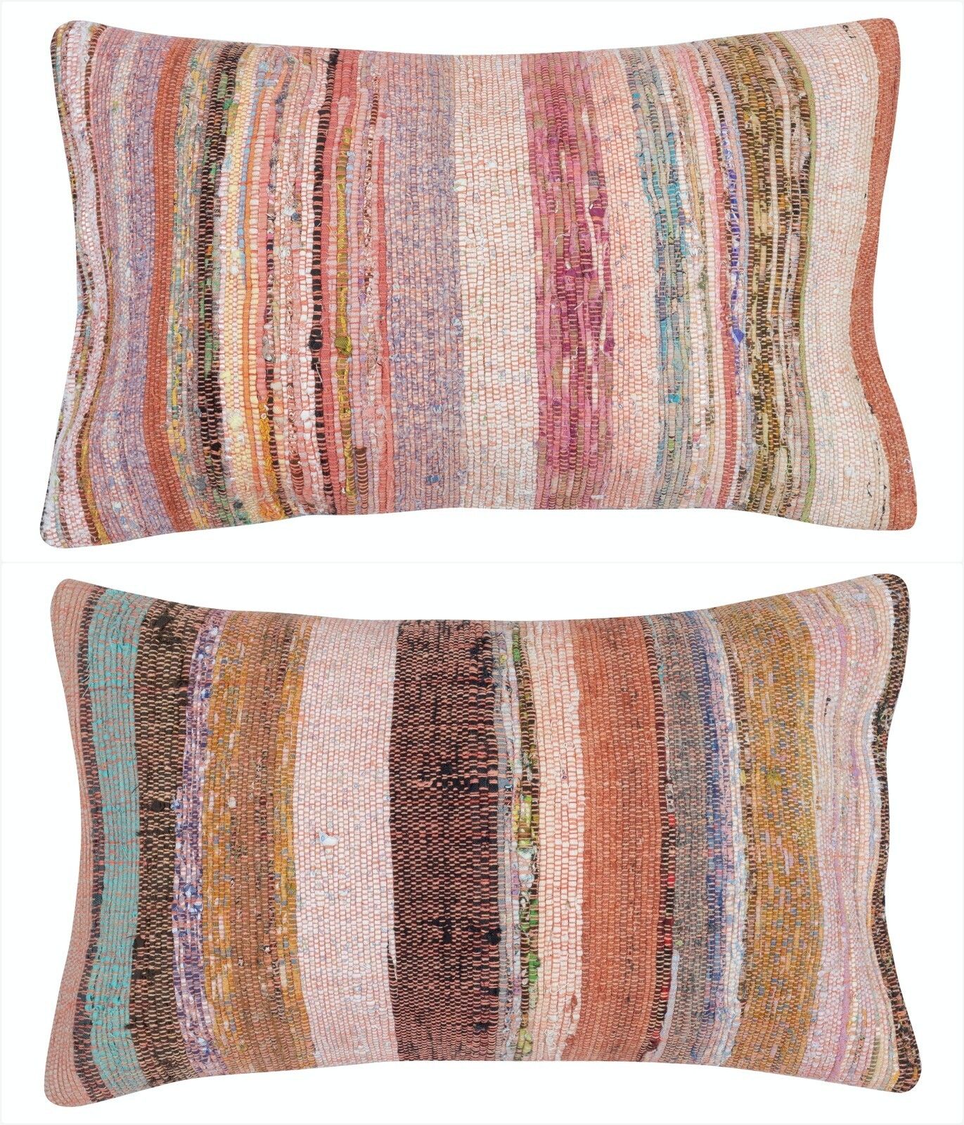 12"X20" Set Of 2   Handwoven Kilim Cushion Covers. A Pair Of Accent Pillows