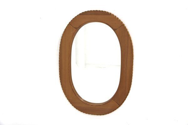 Scandinavian Mirror In Pine And Rope, Sweden, 1960s