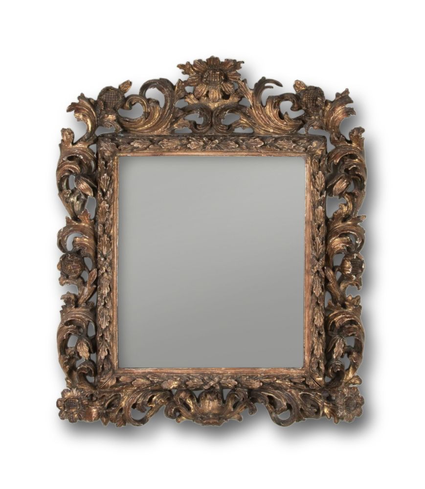 18th Century Italian Gilded Carved Wood Mirror