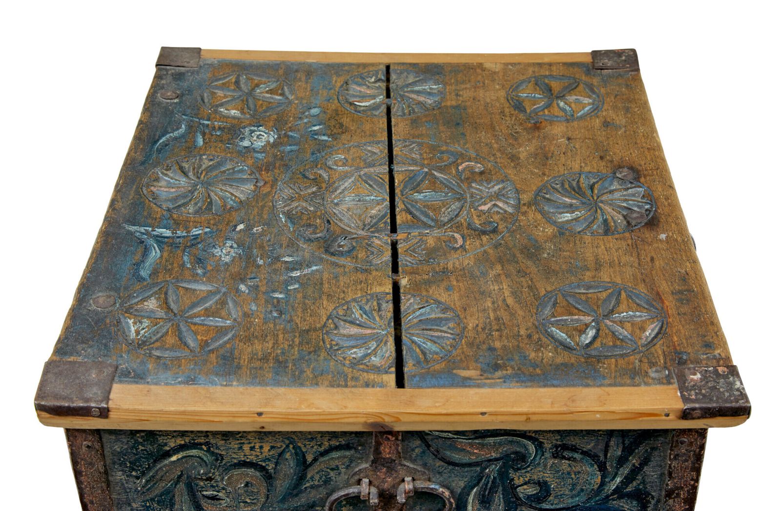 19th Century Hand Painted Rustic Swedish Box photo Home Decor