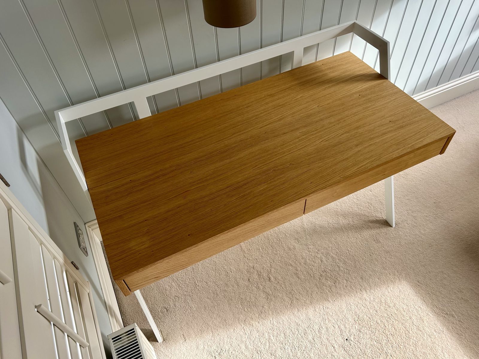 Bontempi Zac Desk Oak And White Painted Metal Contemporary photo buy
