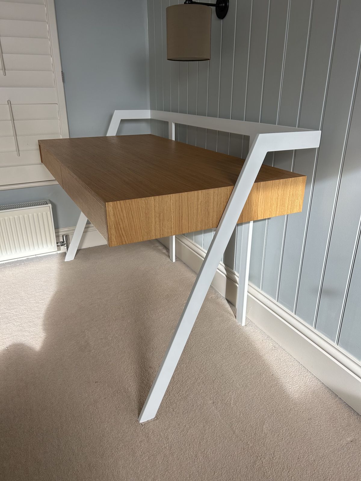 photo for sale Bontempi Zac Desk Oak And White Painted Metal Contemporary