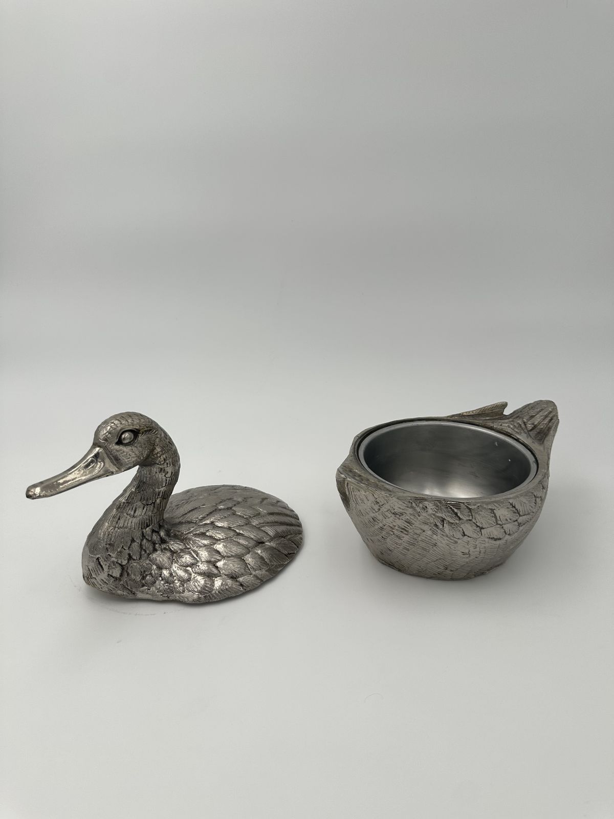 Set Of Two Ice Buckets Depicting A Duck In Silver Plated Metal By Mauro Manetti photo 1900.0