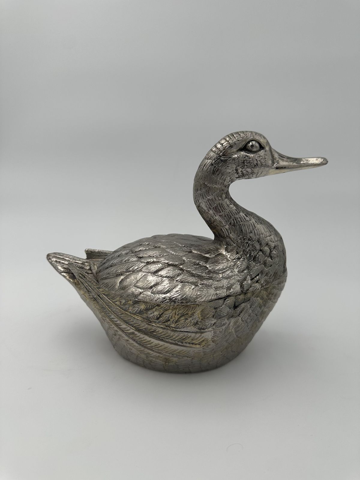 Set Of Two Ice Buckets Depicting A Duck In Silver Plated Metal By Mauro Manetti photo buy
