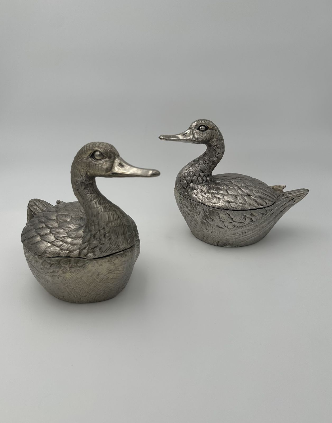 1900.0 Set Of Two Ice Buckets Depicting A Duck In Silver Plated Metal By Mauro Manetti photo