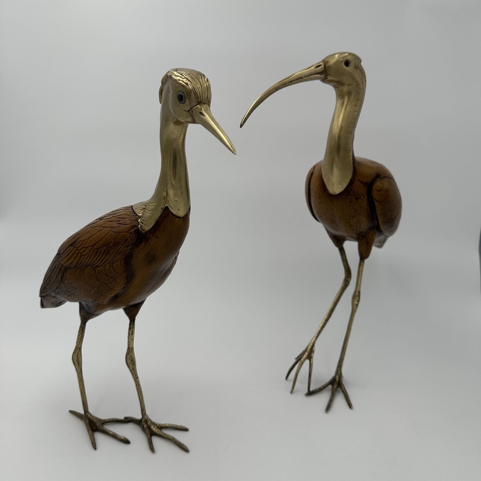 Pair Of Birds In Wood And Chiseled Brass photo furniture