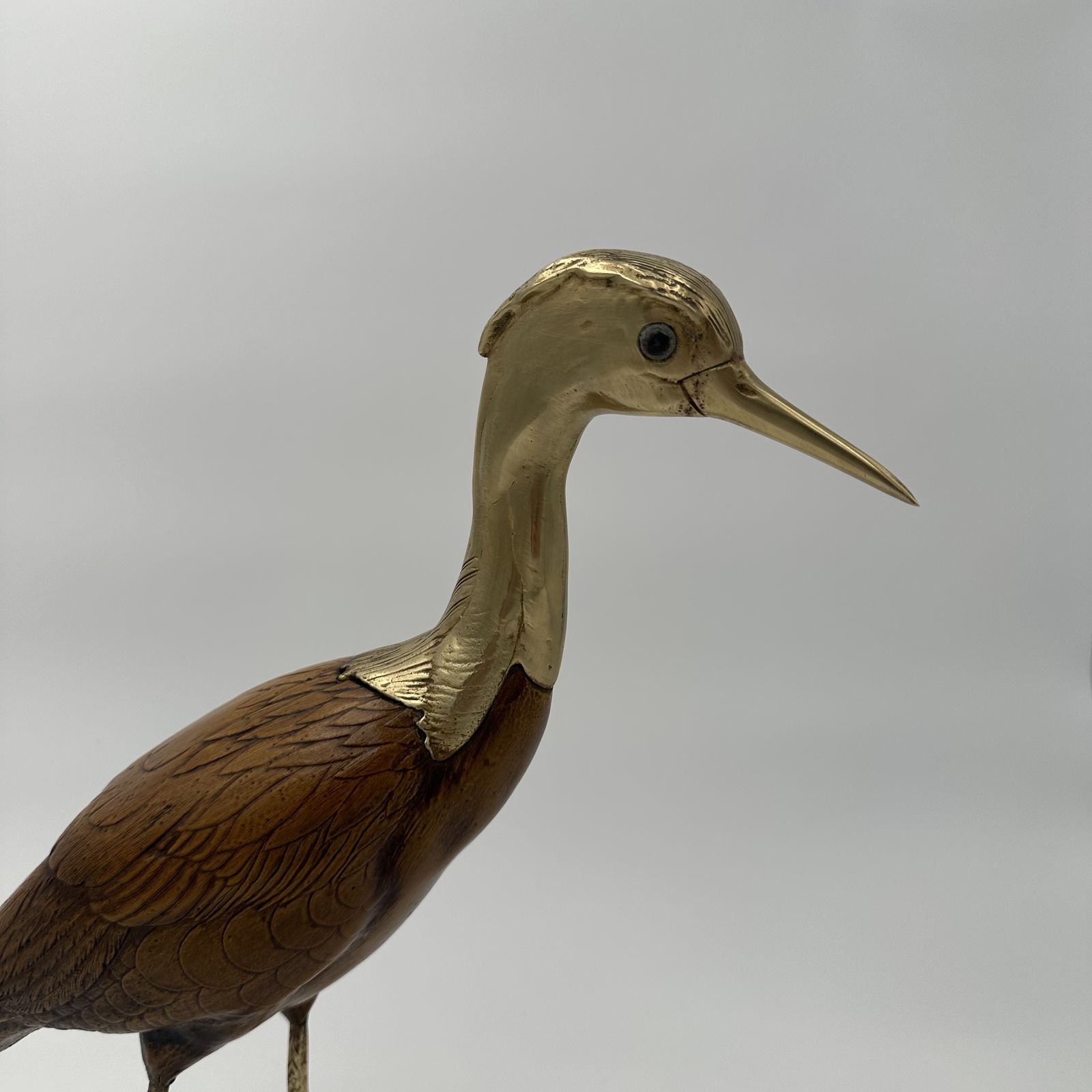 photo for sale Pair Of Birds In Wood And Chiseled Brass