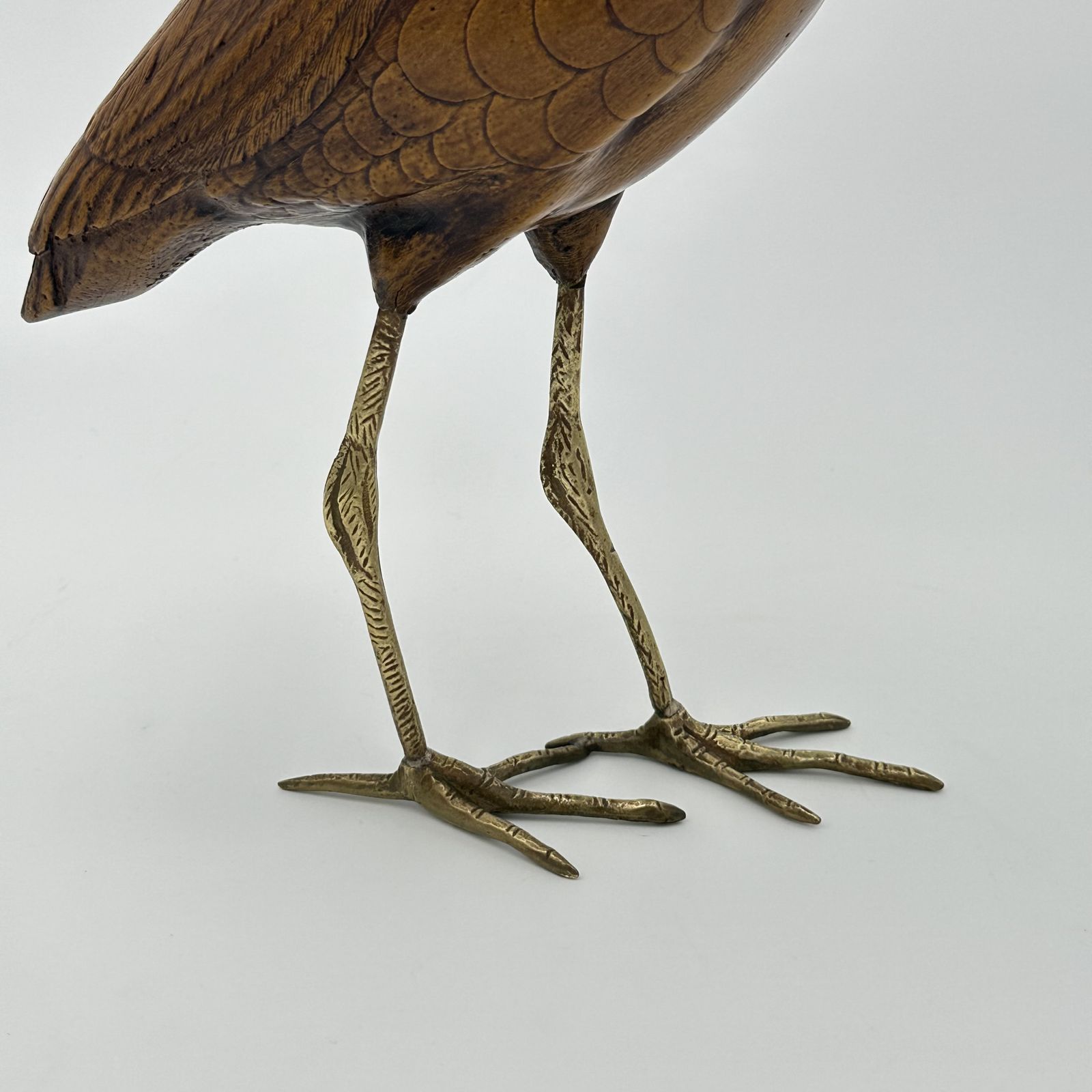 1950.0 Pair Of Birds In Wood And Chiseled Brass photo
