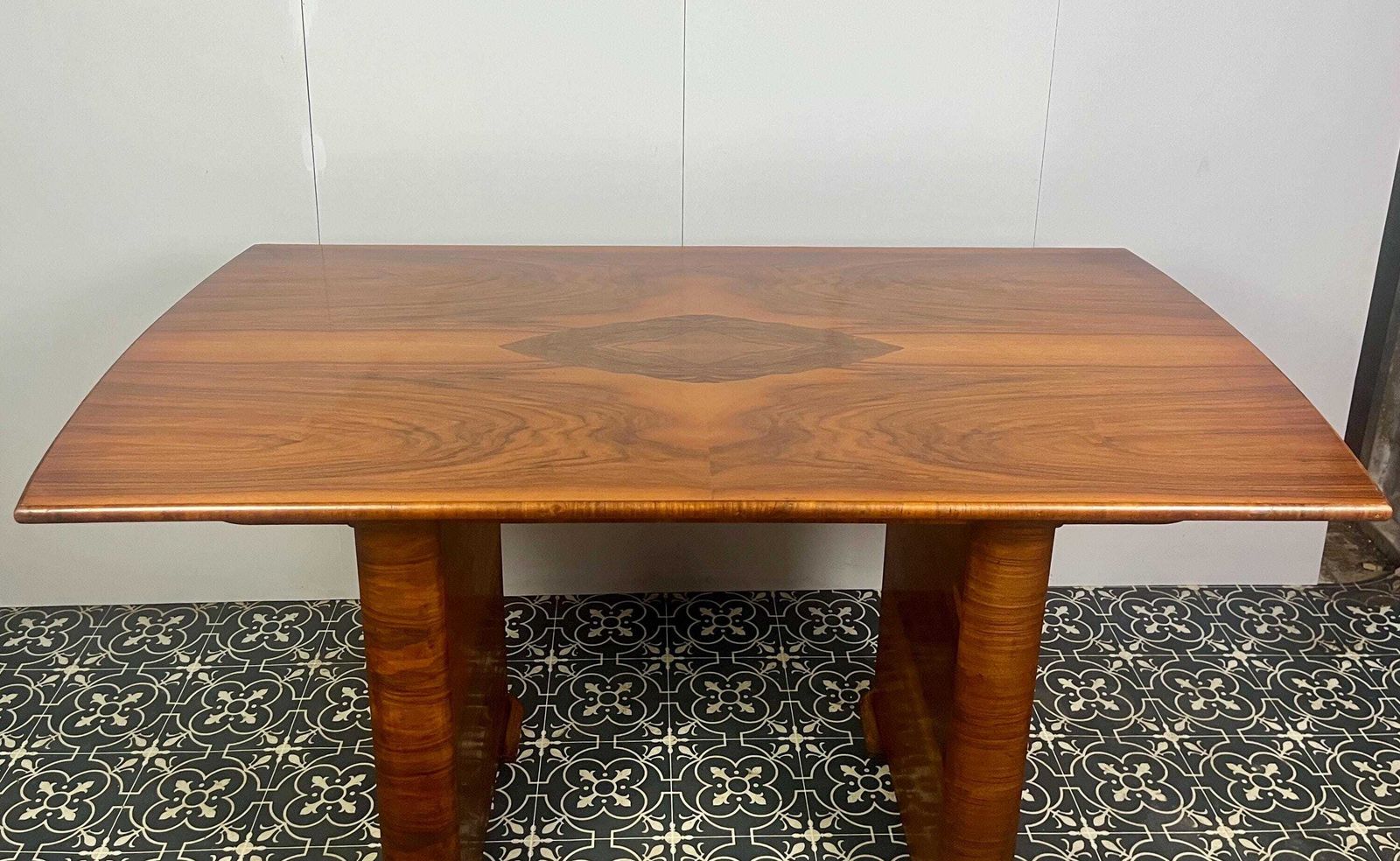 1930’s Vintage Art Deco Burr Walnut Dining Table, Period Furniture photo furniture