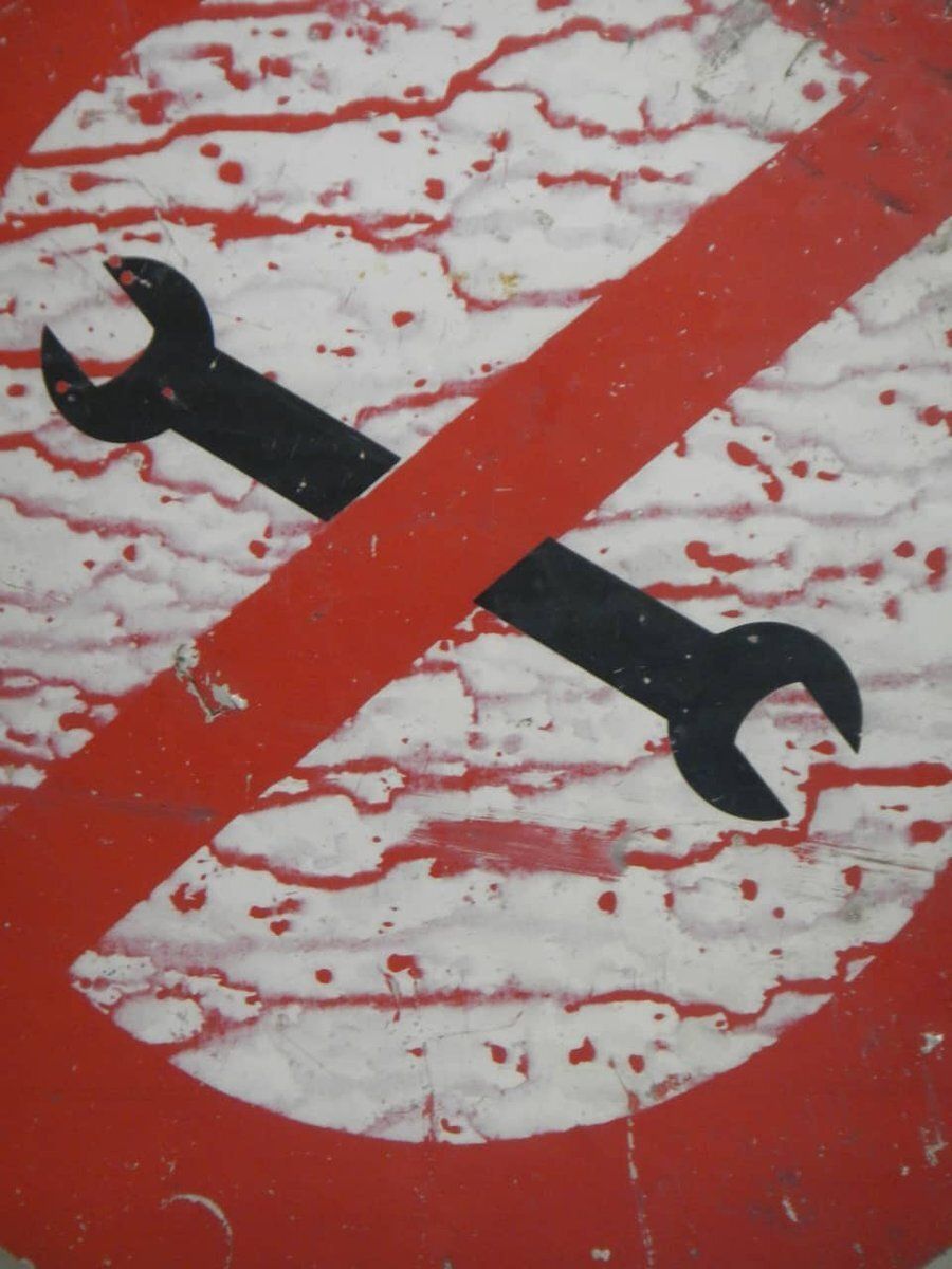 Sign Prohibiting The Repair Of Machinery, 1950 photo Home Decor