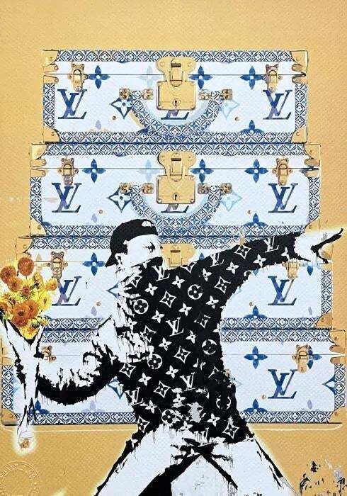 Death Nyc   Banksy Flower Thrower And Louis Vuitton   Limited Edition With Certificate photo furniture