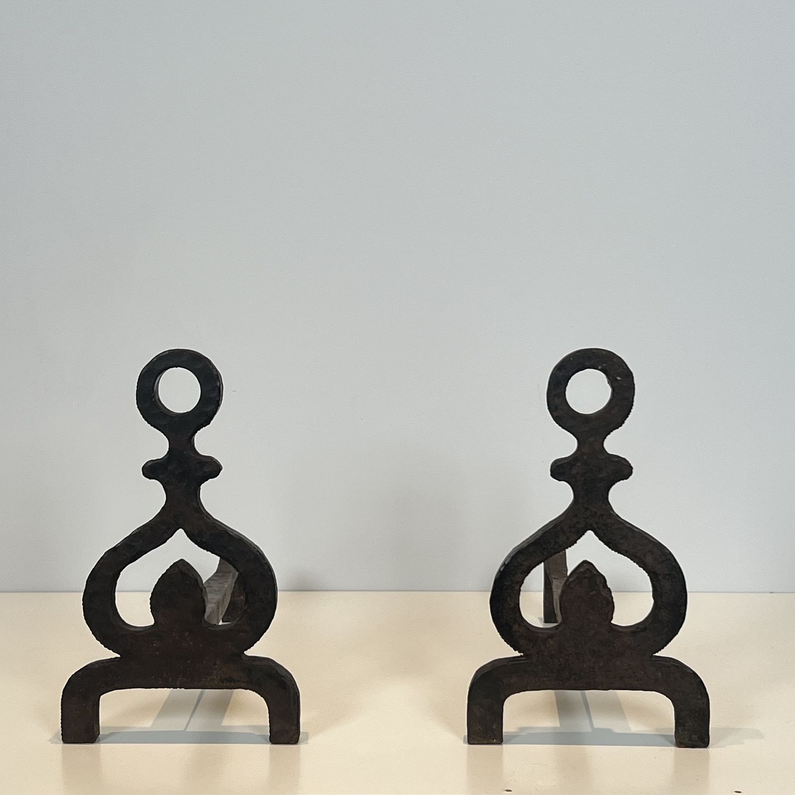 Pair Of Modernist Wrought Iron Andirons photo furniture