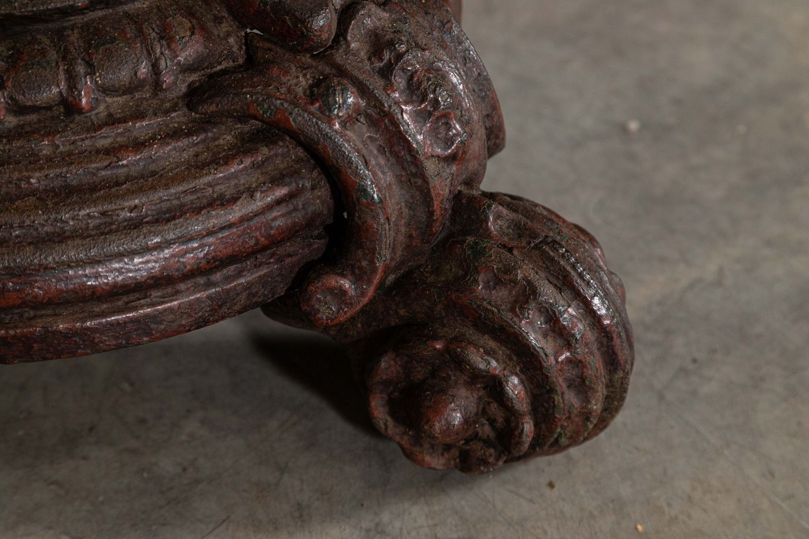 photo for sale Pair English 19thc Mahogany Painted Cast Iron Tavern Tables