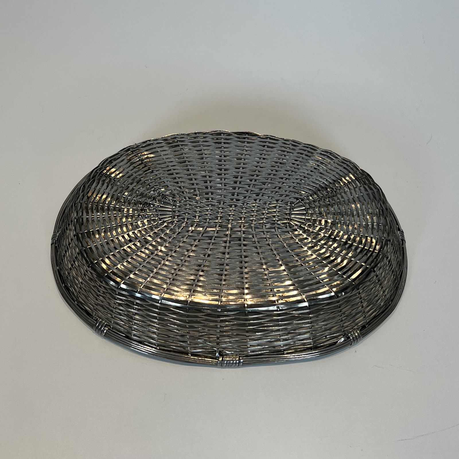 photo for sale Set Of Two Baskets / Trinket Trays Made Of Silver Metal Wire