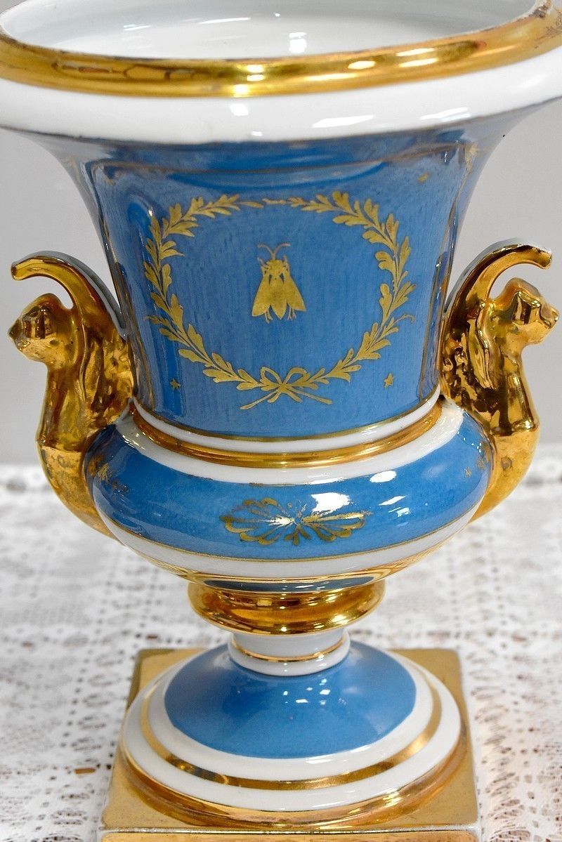 Home Decor Pair Of Medici Vases In Sèvres Porcelain, 19th photo