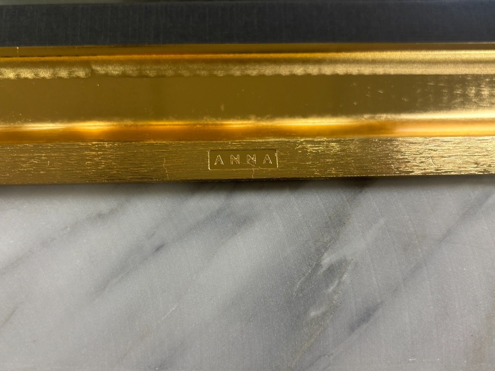 photo furniture Anna New York Rablabs Carnico Italian Marble & Gold Metal Dual Tray Boxed